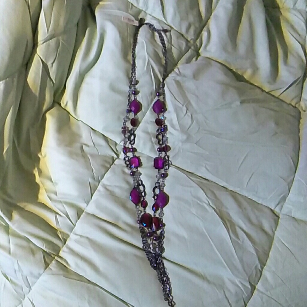 White house/Black market Purple stoned necklace